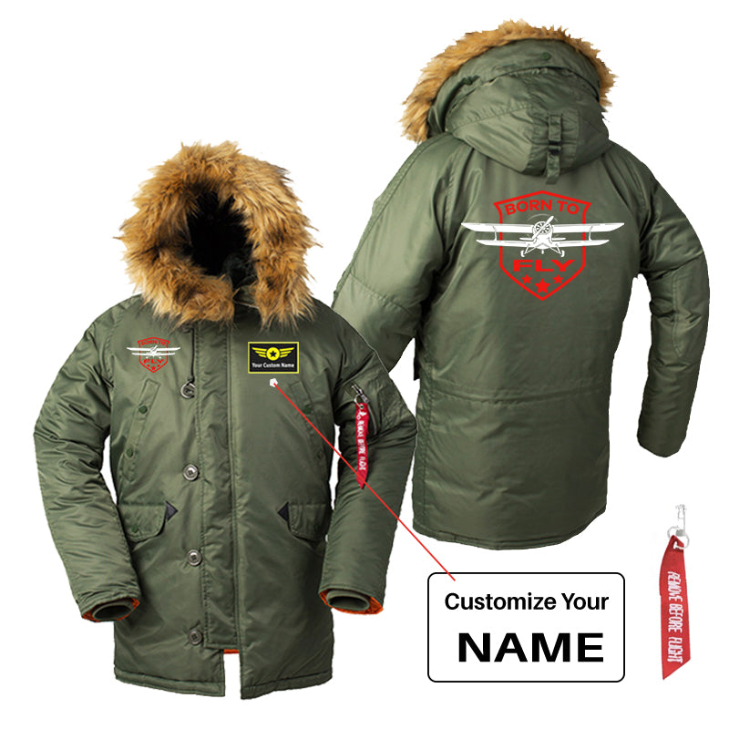 Born To Fly Designed Designed Parka Bomber Jackets