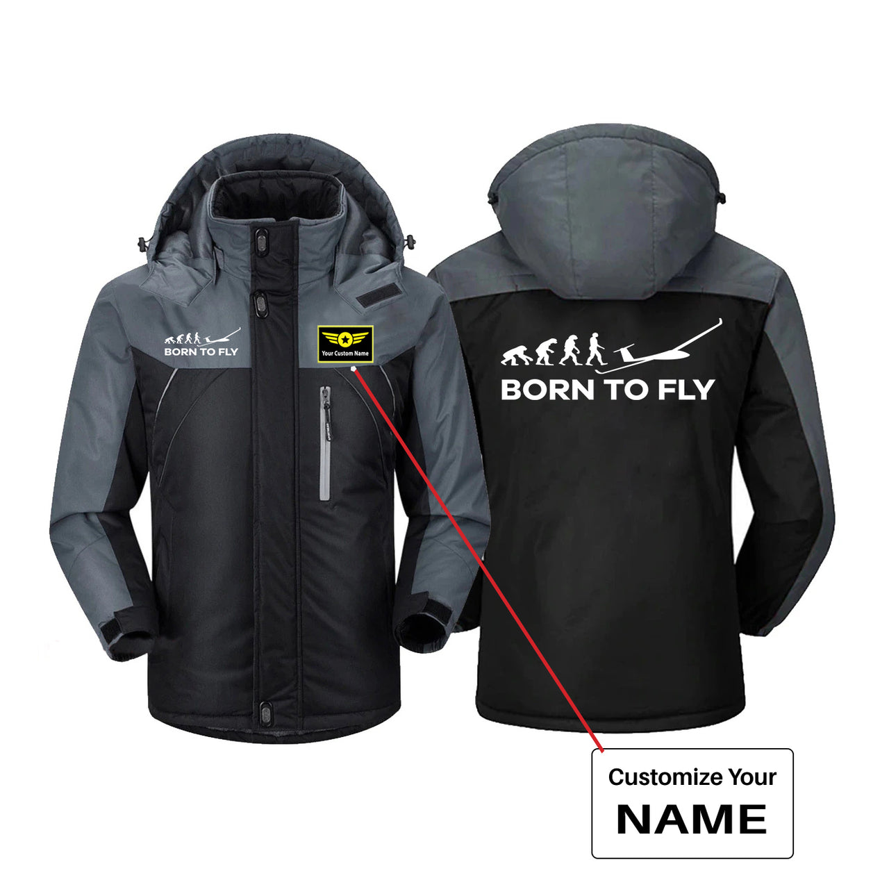 Born To Fly Glider Designed Thick Winter Jackets