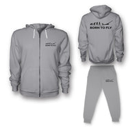 Thumbnail for Born To Fly Glider Designed Zipped Hoodies & Sweatpants Set