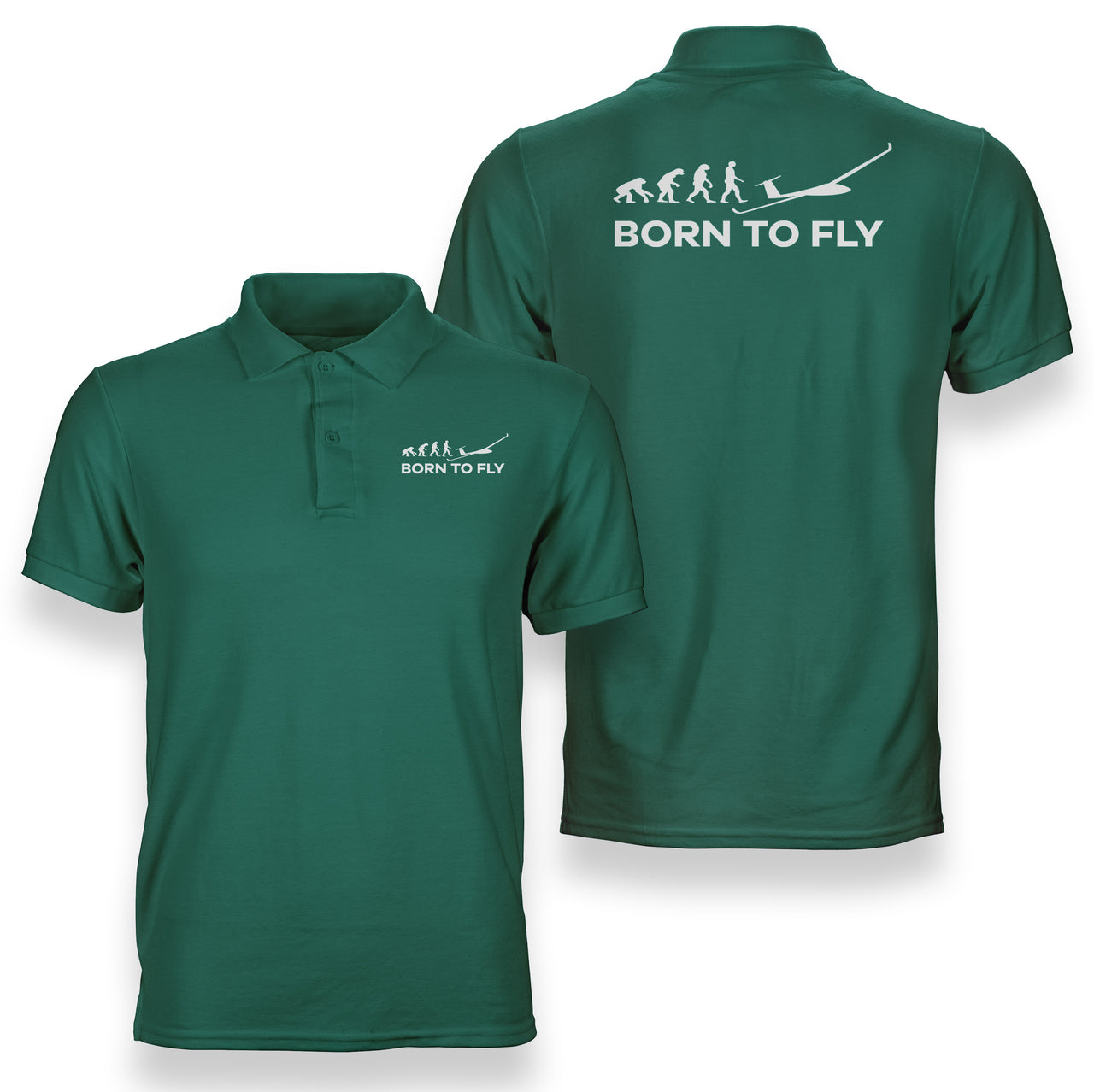 Born To Fly Glider Designed Double Side Polo T-Shirts