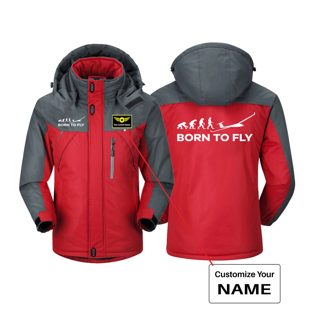 Born To Fly Glider Designed Thick Winter Jackets