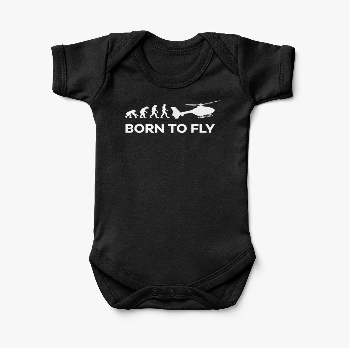 Born To Fly Helicopter Designed Baby Bodysuits