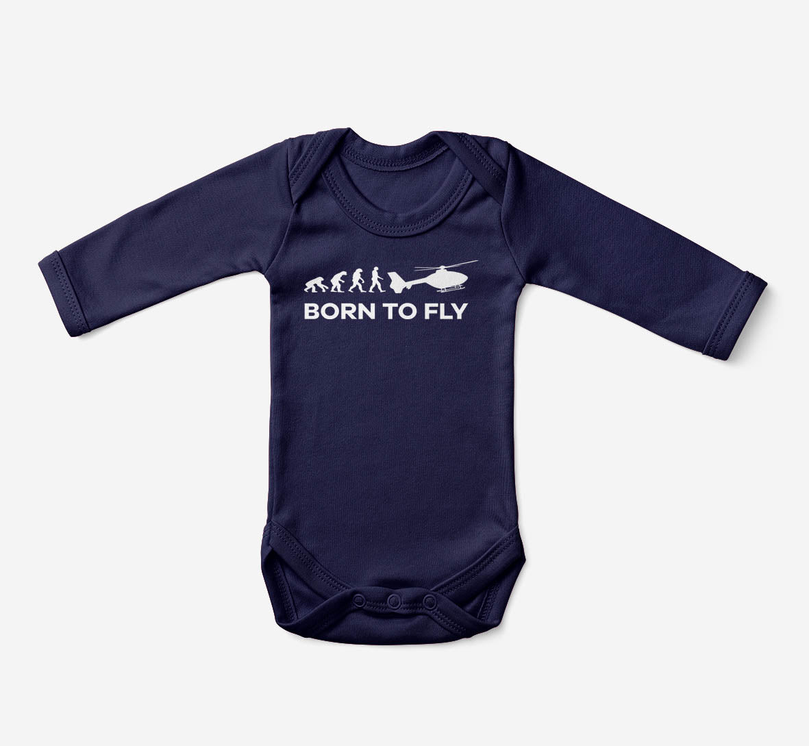 Born To Fly Helicopter Designed Baby Bodysuits