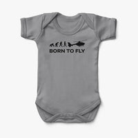 Thumbnail for Born To Fly Helicopter Designed Baby Bodysuits