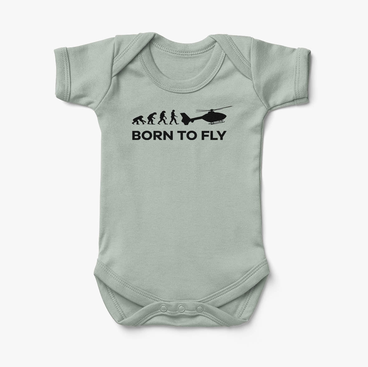 Born To Fly Helicopter Designed Baby Bodysuits