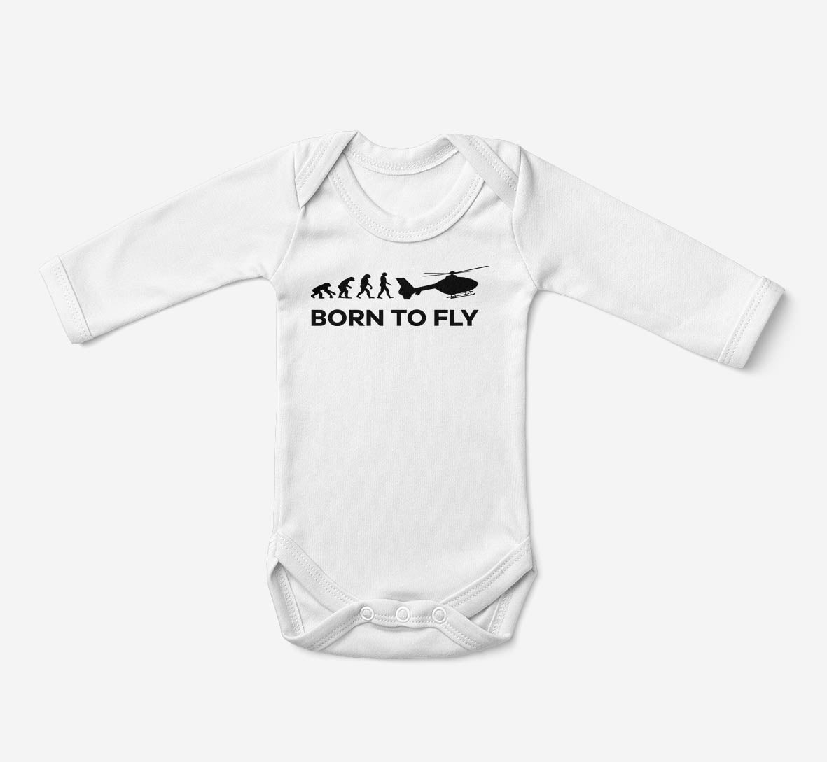 Born To Fly Helicopter Designed Baby Bodysuits