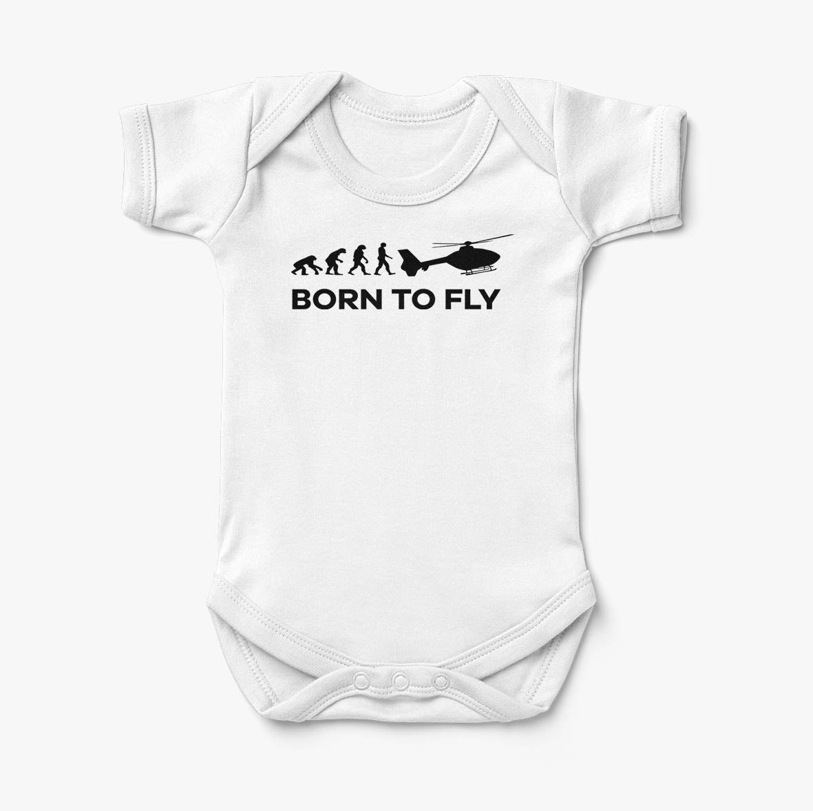 Born To Fly Helicopter Designed Baby Bodysuits