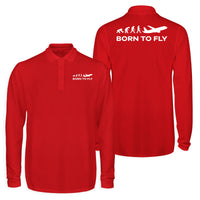 Thumbnail for Born To Fly Designed Long Sleeve Polo T-Shirts (Double-Side)