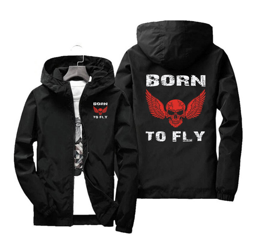 Born To Fly SKELETON Designed Windbreaker Jackets