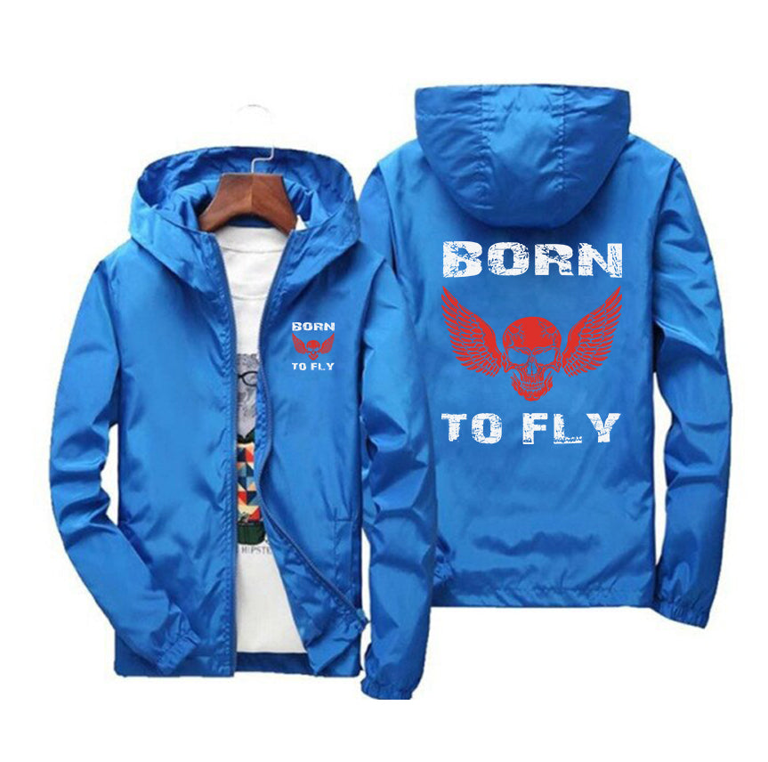 Born To Fly SKELETON Designed Windbreaker Jackets