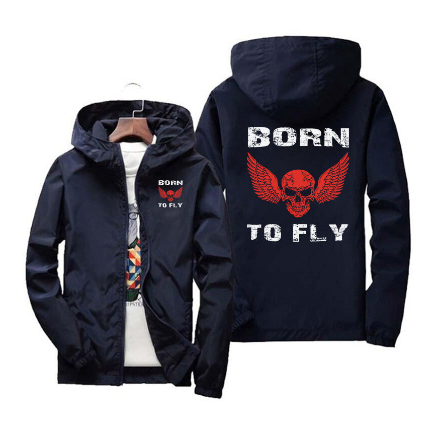 Born To Fly SKELETON Designed Windbreaker Jackets