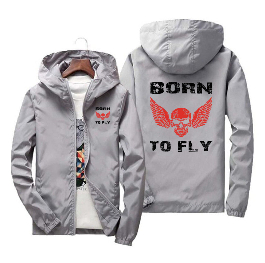 Born To Fly SKELETON Designed Windbreaker Jackets