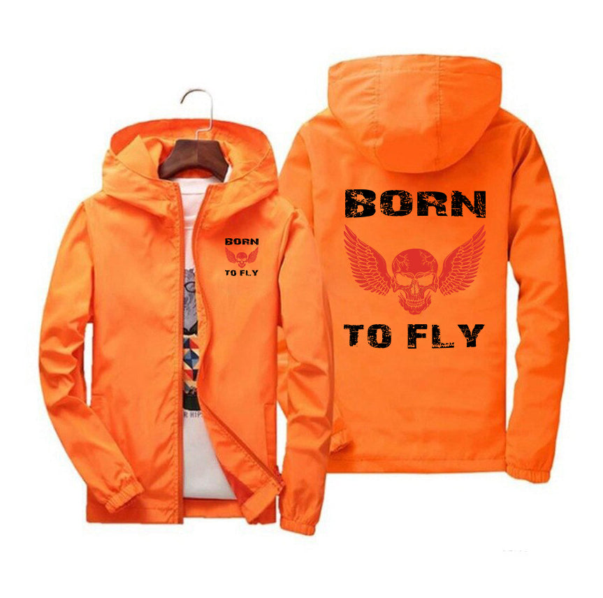 Born To Fly SKELETON Designed Windbreaker Jackets