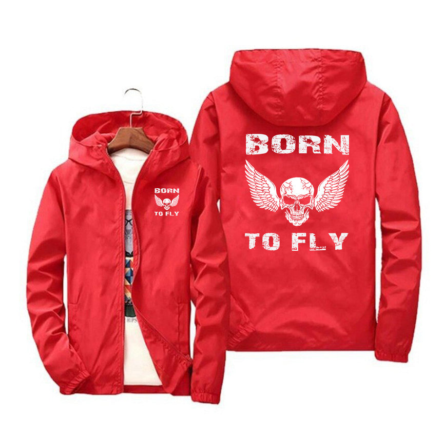 Born To Fly SKELETON Designed Windbreaker Jackets