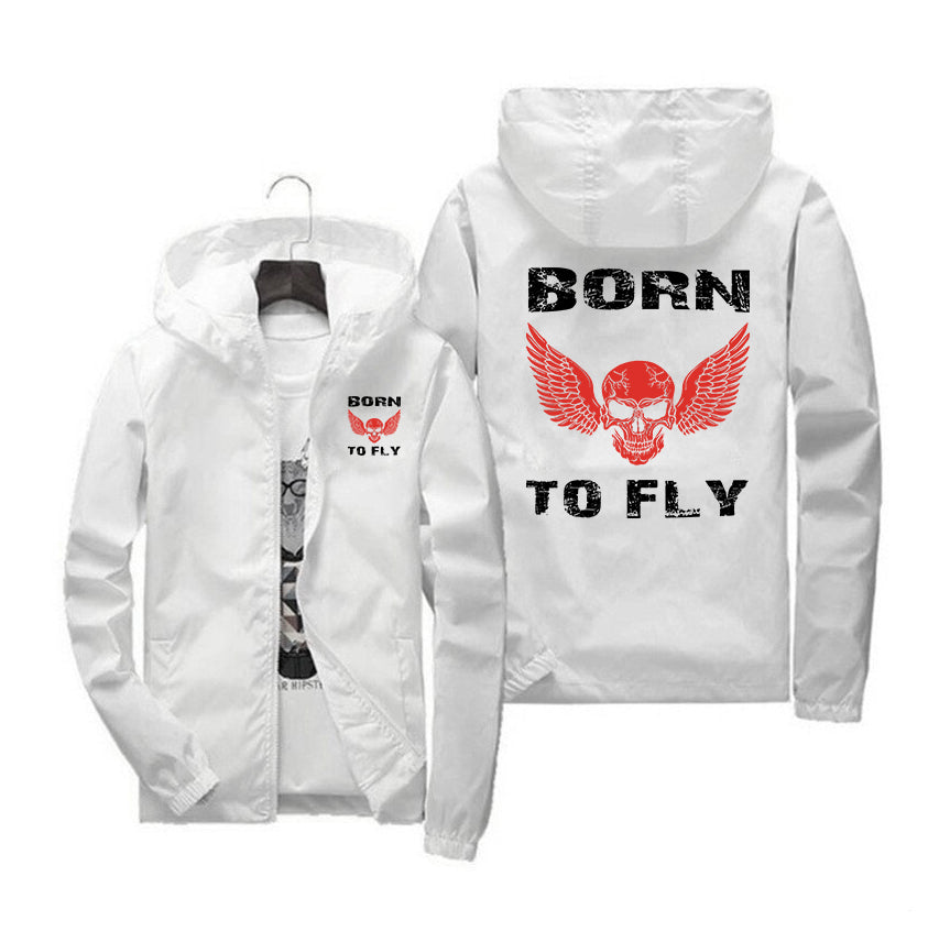 Born To Fly SKELETON Designed Windbreaker Jackets