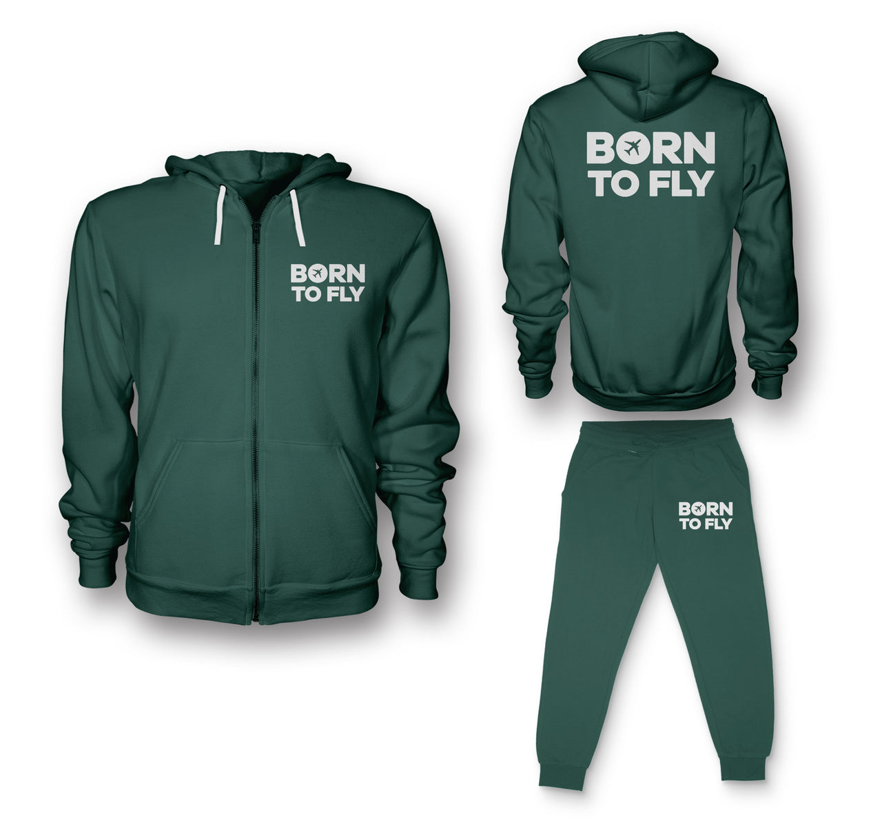 Born To Fly Special Designed Zipped Hoodies & Sweatpants Set