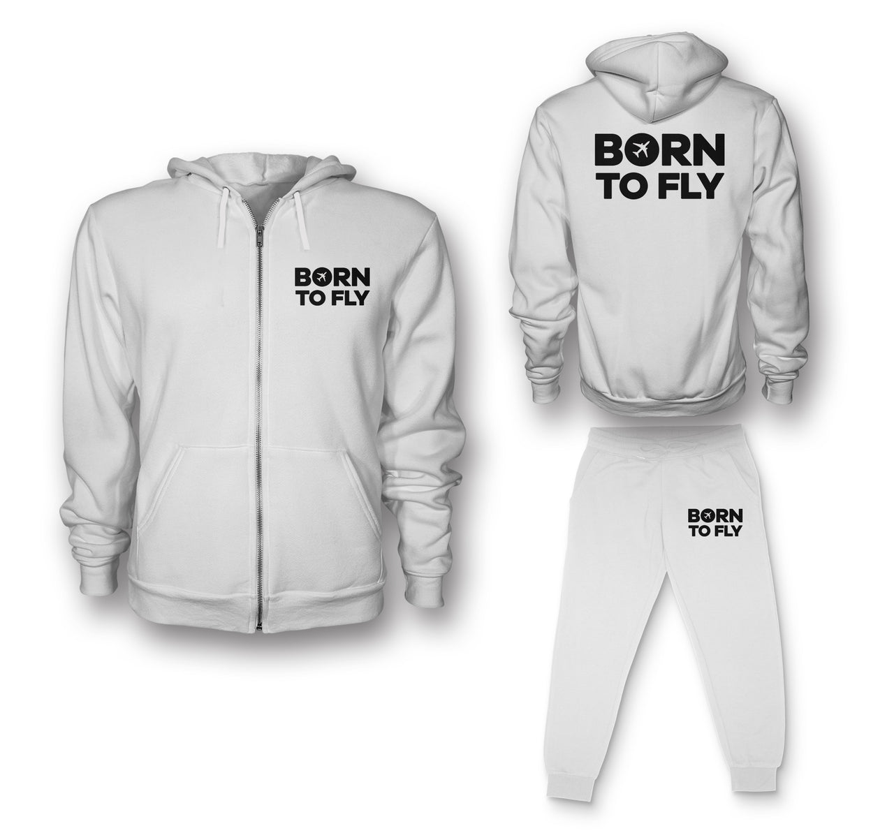 Born To Fly Special Designed Zipped Hoodies & Sweatpants Set