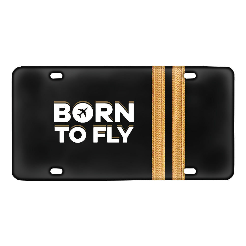 Born to Fly & Pilot Epaulettes 2 Lines Designed Metal (License) Plates