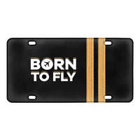 Thumbnail for Born to Fly & Pilot Epaulettes 2 Lines Designed Metal (License) Plates