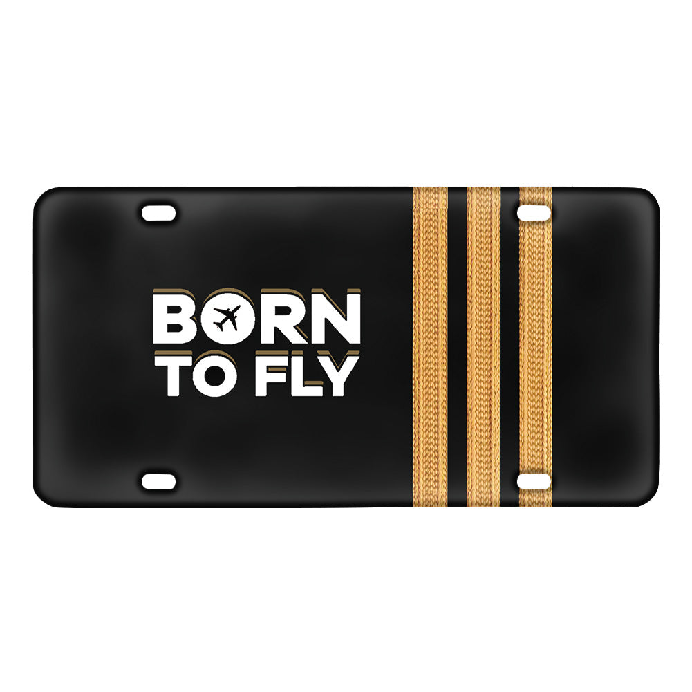 Born to Fly & Pilot Epaulettes 3 Lines Designed Metal (License) Plates