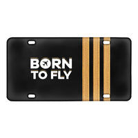 Thumbnail for Born to Fly & Pilot Epaulettes 3 Lines Designed Metal (License) Plates