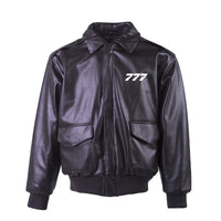 Thumbnail for 777 Flat Text Designed Leather Bomber Jackets (NO Fur)