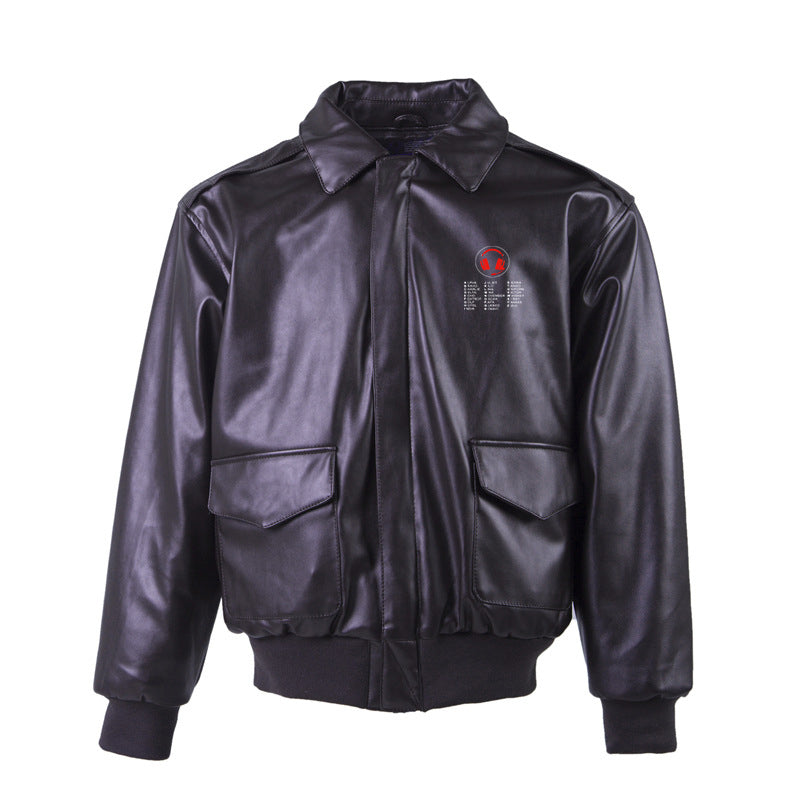 Aviation Alphabet 3 Designed Leather Bomber Jackets (NO Fur)