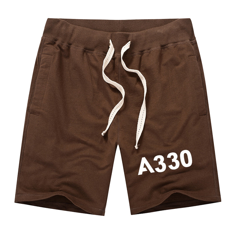 A330 Flat Text Designed Cotton Shorts