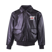 Thumbnail for Amazing Boeing 737 Designed Leather Bomber Jackets (NO Fur)