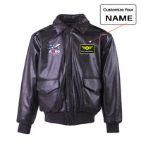 Thumbnail for Airbus A380 Love at first flight Designed Leather Bomber Jackets (NO Fur)