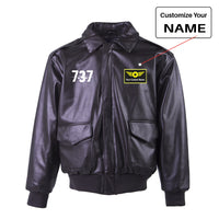 Thumbnail for Boeing 737 Designed Designed Leather Bomber Jackets (NO Fur)