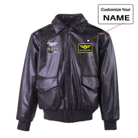 Thumbnail for Boeing 787 & GENX Engine Designed Leather Bomber Jackets (NO Fur)