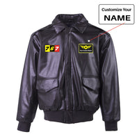 Thumbnail for Flat Colourful 767 Designed Leather Bomber Jackets (NO Fur)