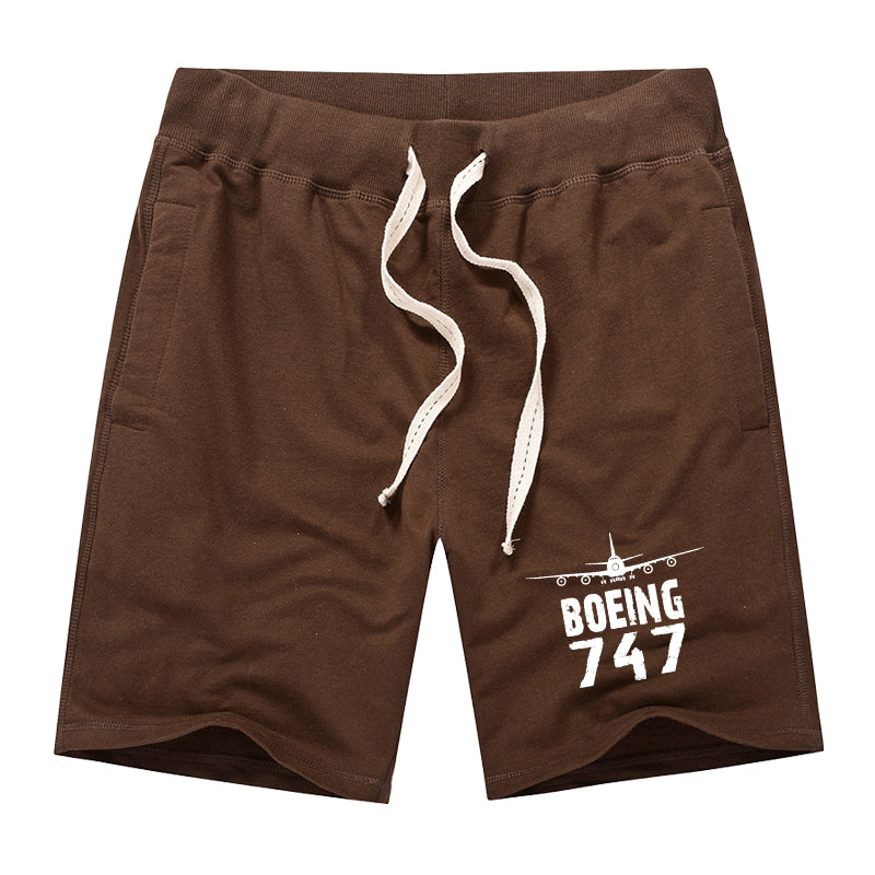 Boeing 747 & Plane Designed Cotton Shorts