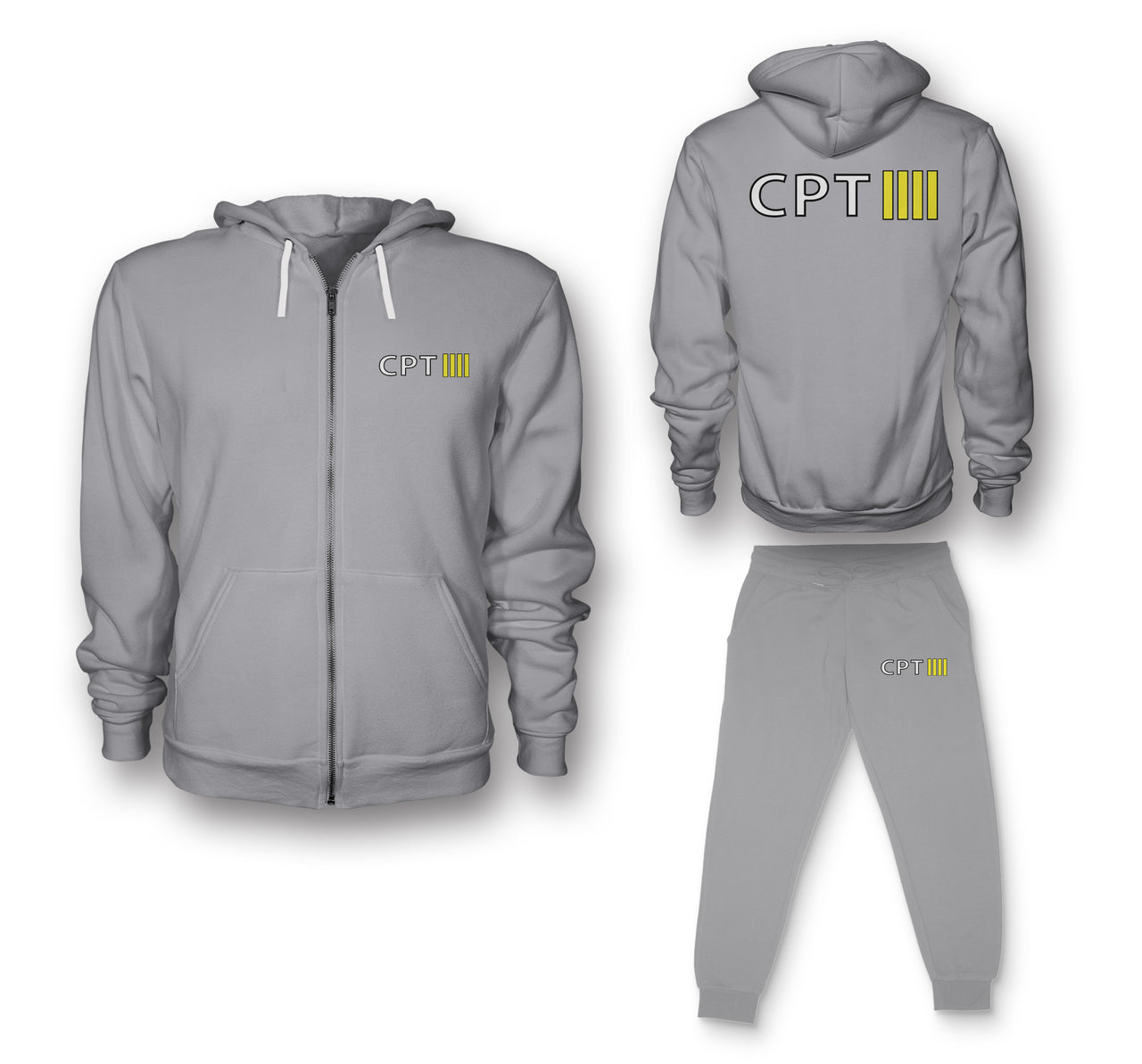 CPT & 4 Lines Designed Zipped Hoodies & Sweatpants Set