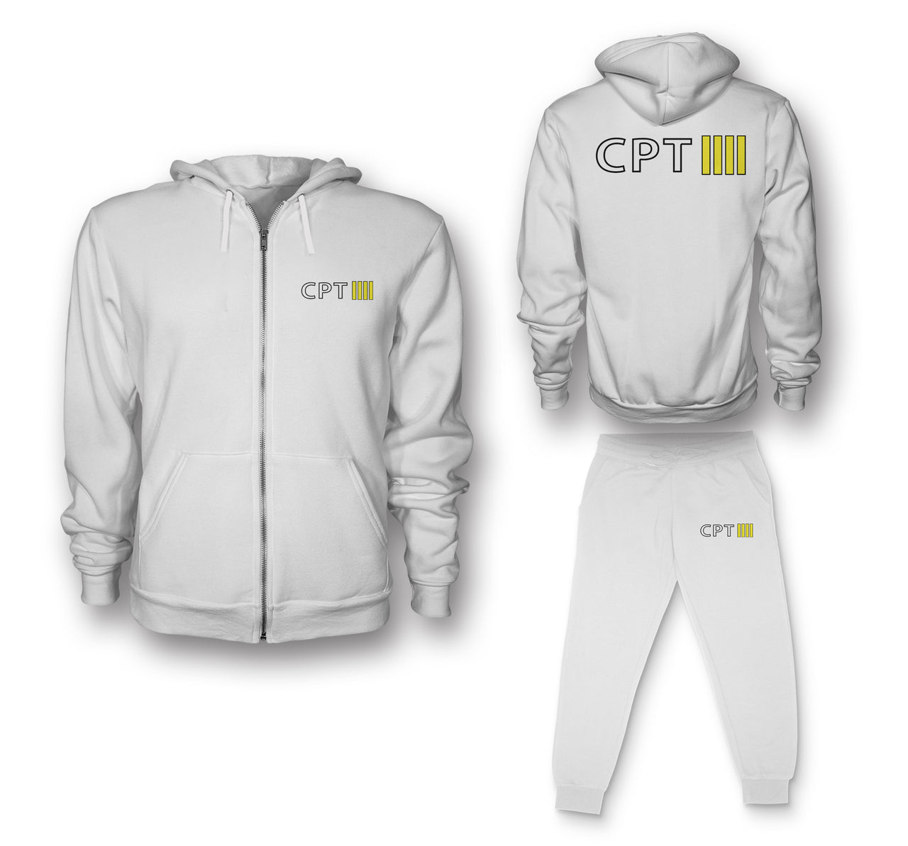 CPT & 4 Lines Designed Zipped Hoodies & Sweatpants Set