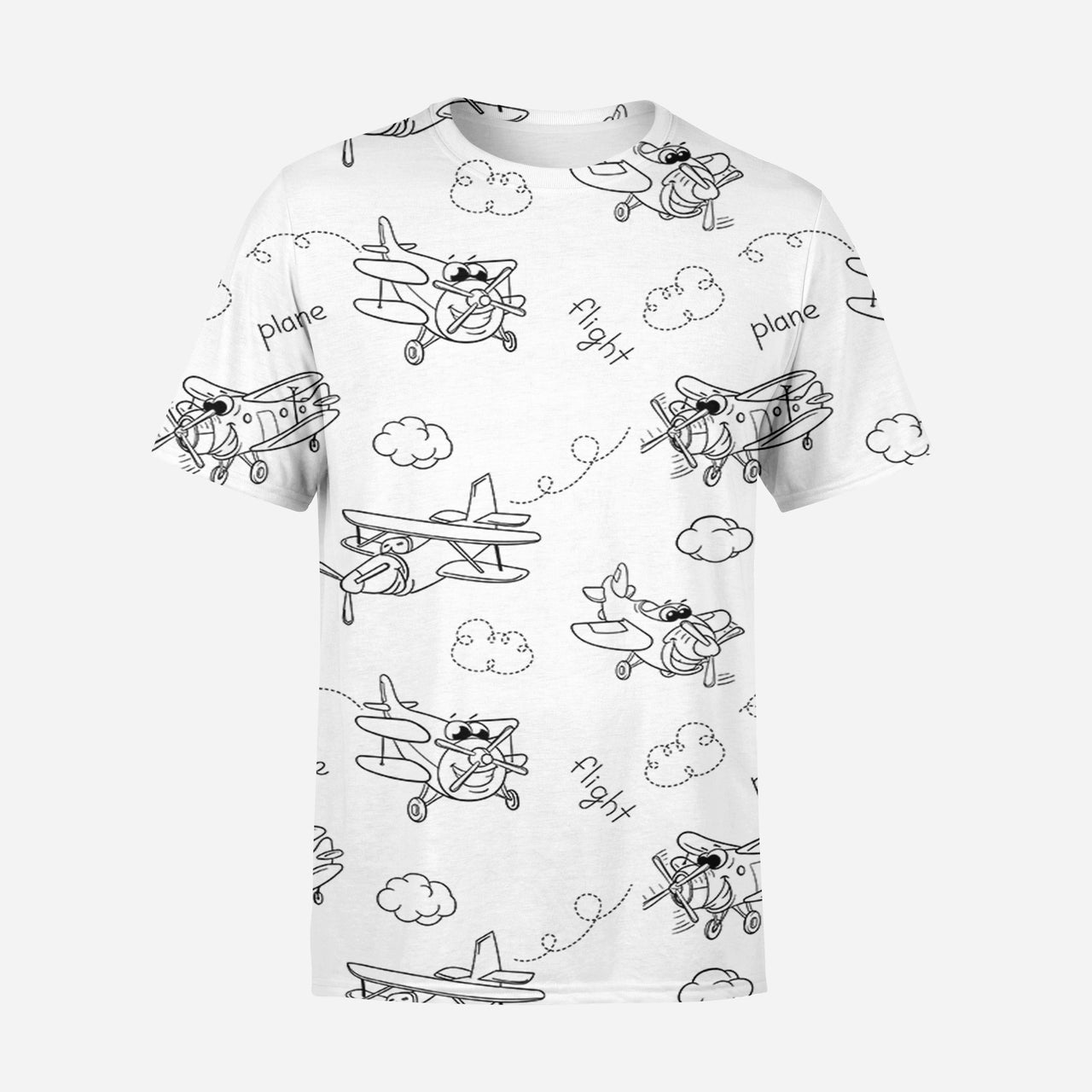 Cartoon Planes Designed 3D T-Shirts