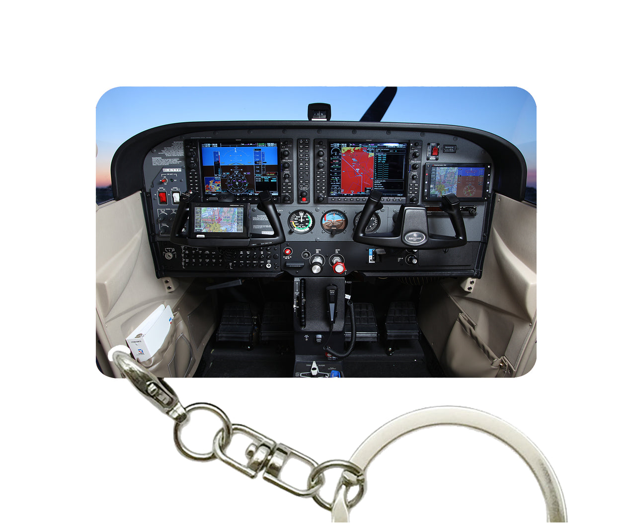 Cessna 172 Cockpit Designed Key Chains