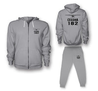 Thumbnail for Cessna 182 & Plane Designed Zipped Hoodies & Sweatpants Set