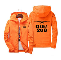 Thumbnail for Cessna 208 & Plane Designed Windbreaker Jackets