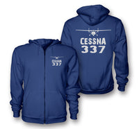 Thumbnail for Cessna 337 & Plane Designed Zipped Hoodies