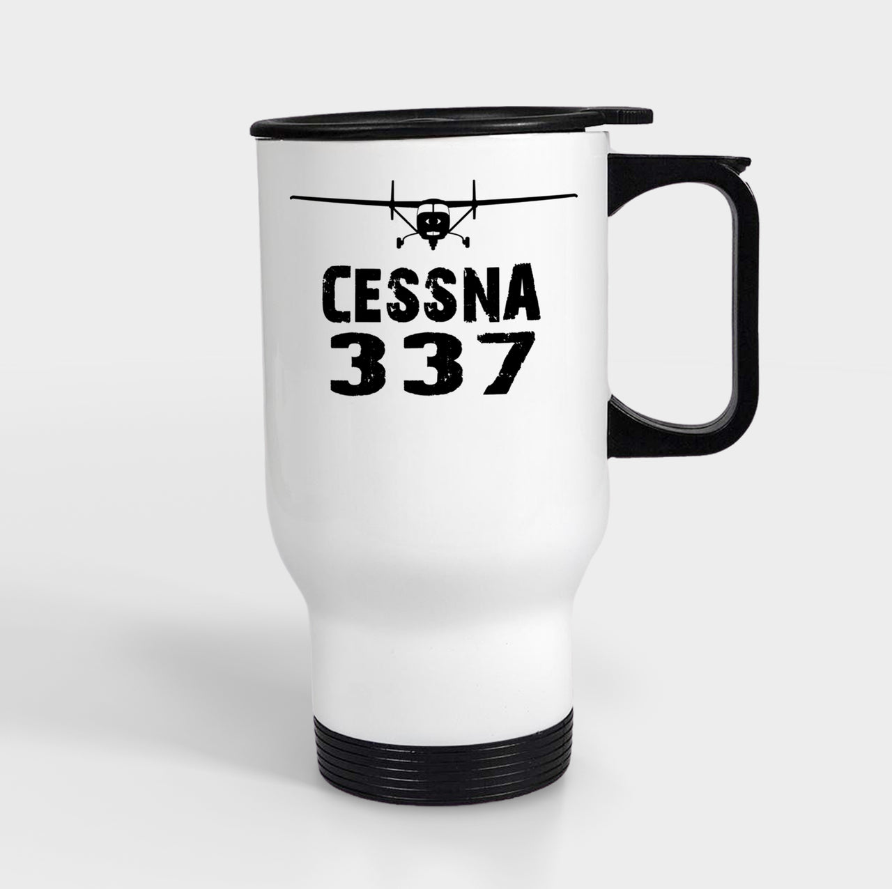 Cessna 337 & Plane Designed Travel Mugs (With Holder)