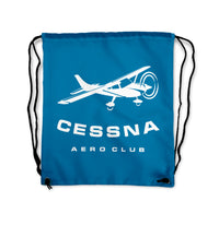 Thumbnail for Cessna Aeroclub Designed Drawstring Bags