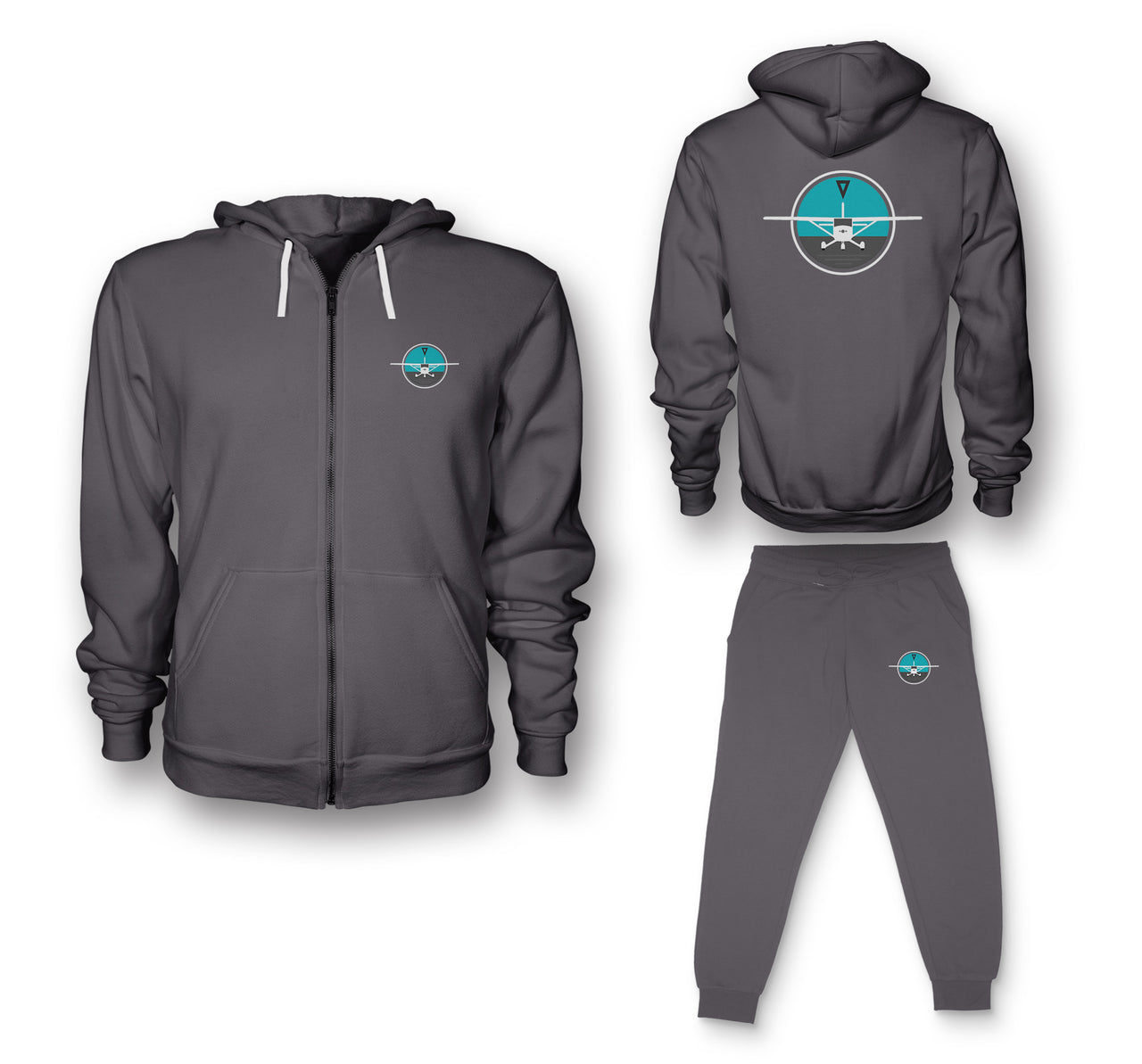 Cessna & Gyro Designed Zipped Hoodies & Sweatpants Set