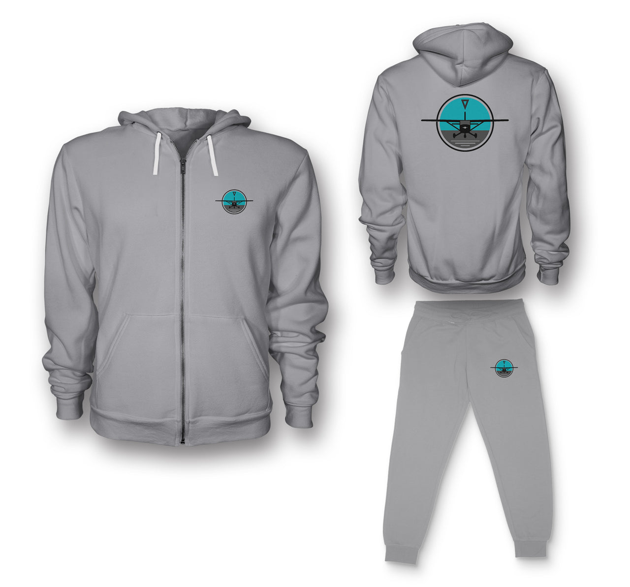 Cessna & Gyro Designed Zipped Hoodies & Sweatpants Set