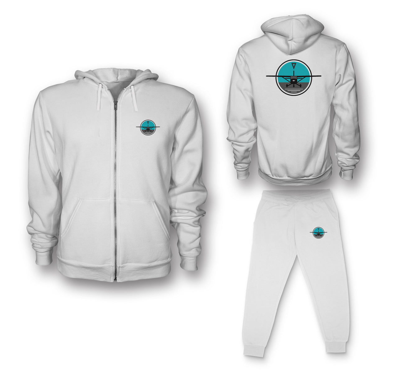 Cessna & Gyro Designed Zipped Hoodies & Sweatpants Set