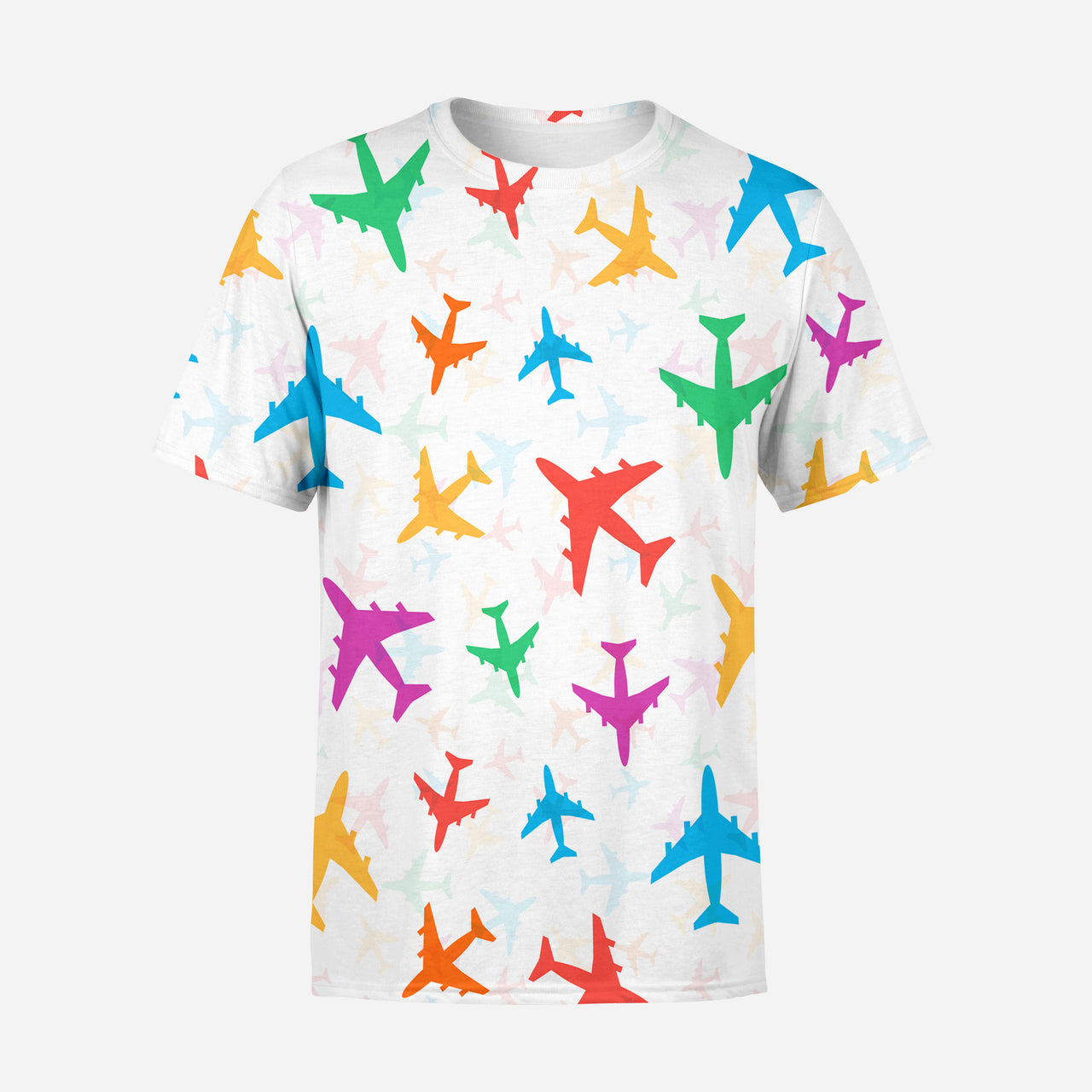 Cheerful Seamless Airplanes Designed 3D T-Shirts