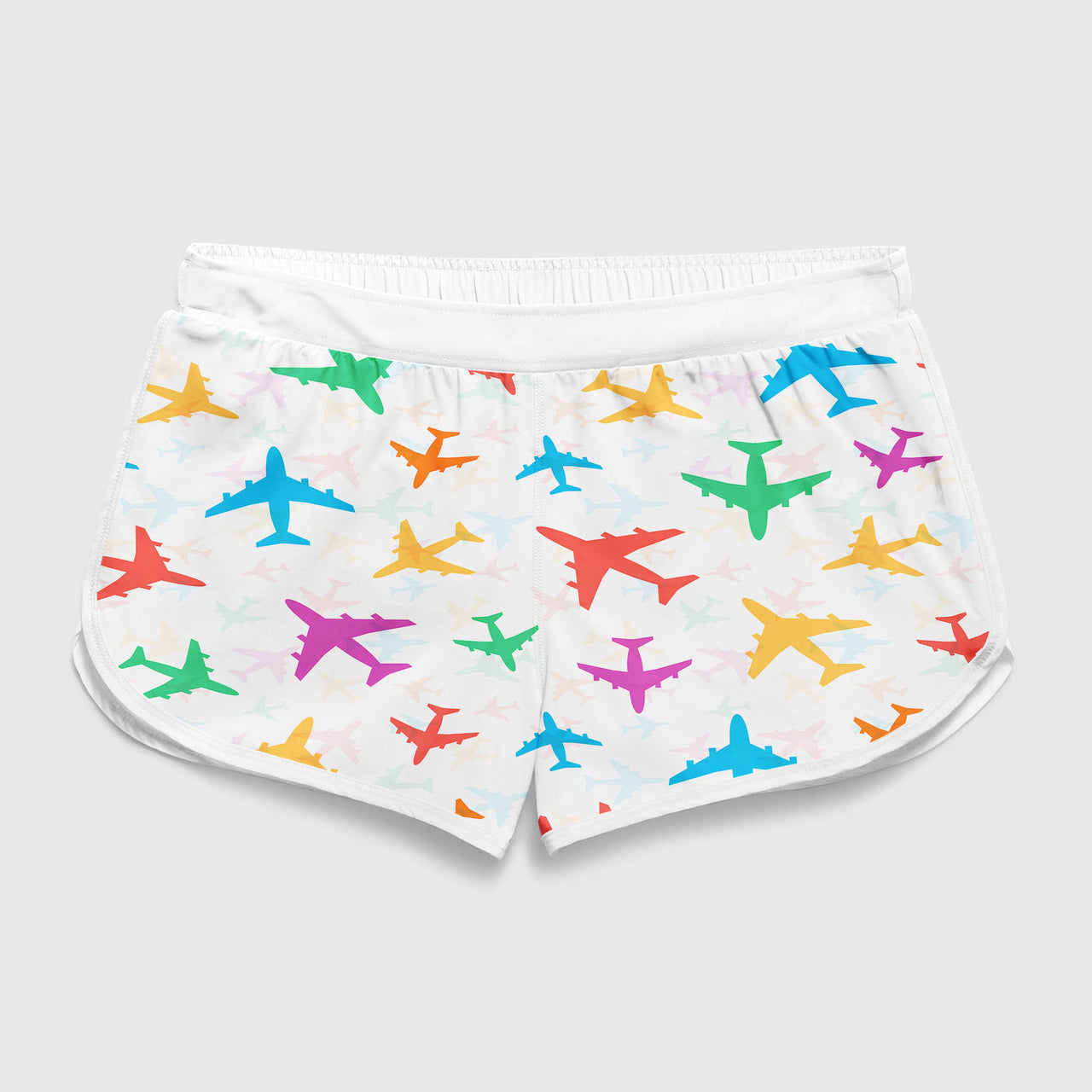 Cheerful Seamless Airplanes Designed Women Beach Style Shorts