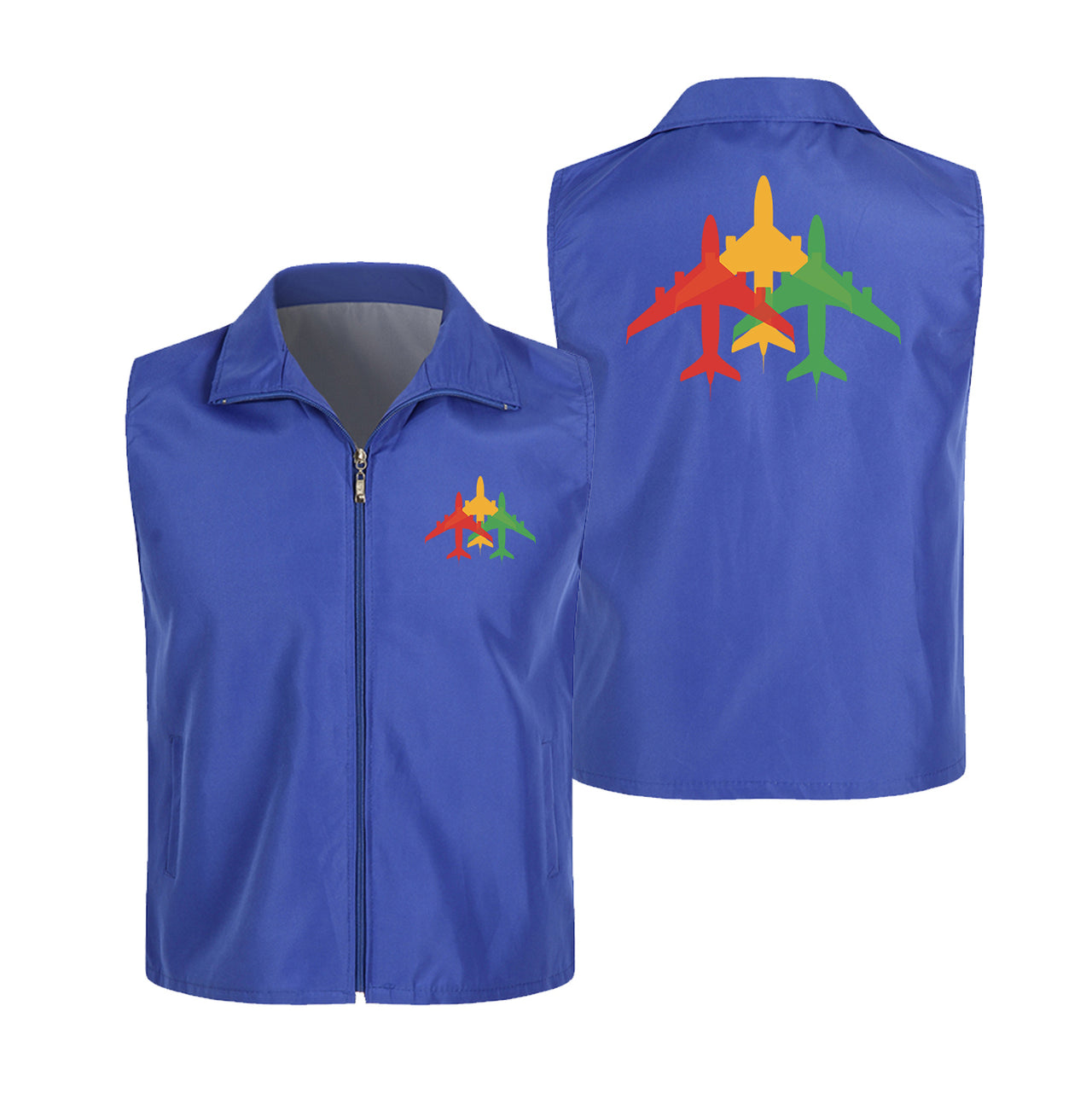 Colourful 3 Airplanes Designed Thin Style Vests