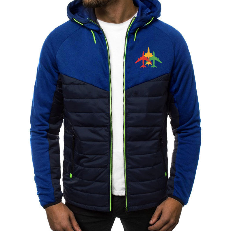 Colourful 3 Airplanes Designed Sportive Jackets